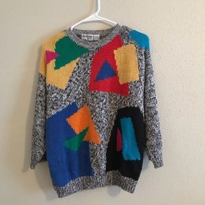 80s Geometric Retro Sweater